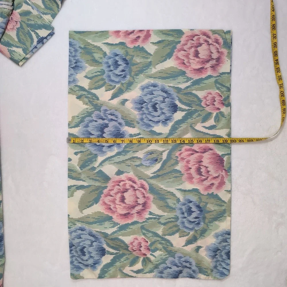 Lady Pepperell Sheet‎ Set Twin Cottage Floral Ikat Vintage Percale 3pc Made USA